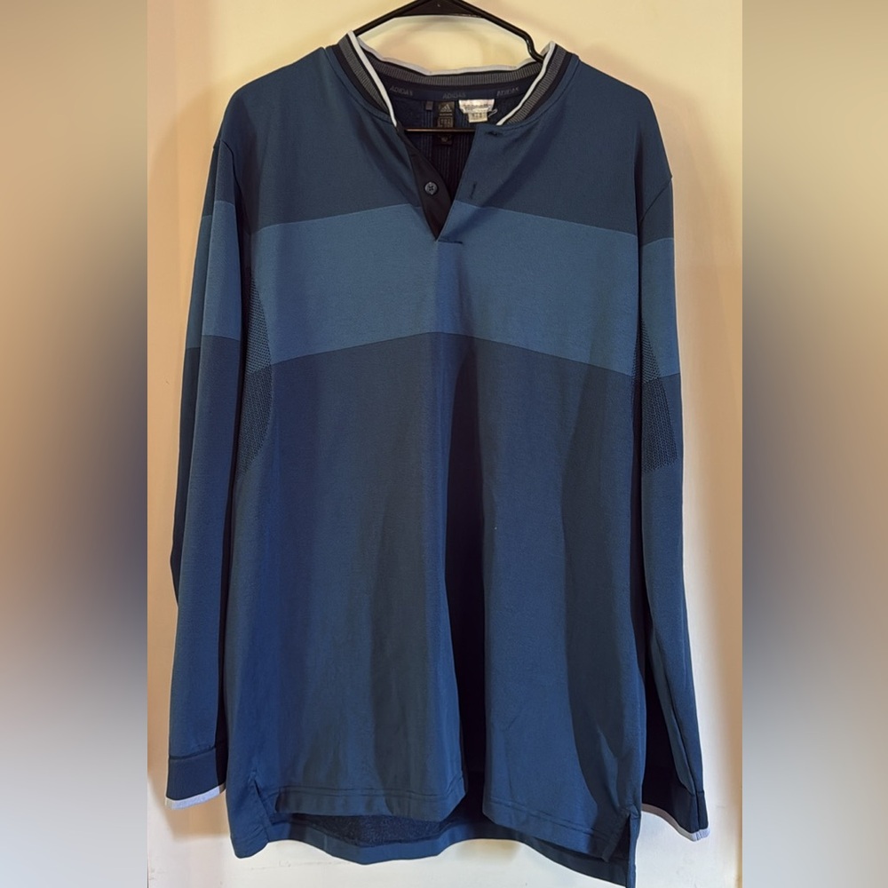Adidas long sleeve mock collar golf shirt